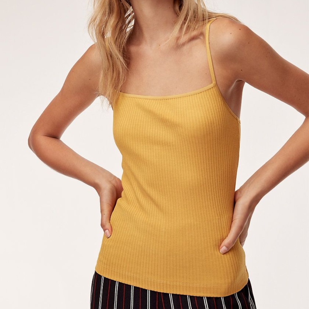 Aritzia Wilfred Laciann Tank, Ribbed Tank Top, Square Neckline, Cami